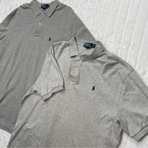Vtg Polo Ralph Lauren 2 Gray Polo Shirts Men’s Size XL